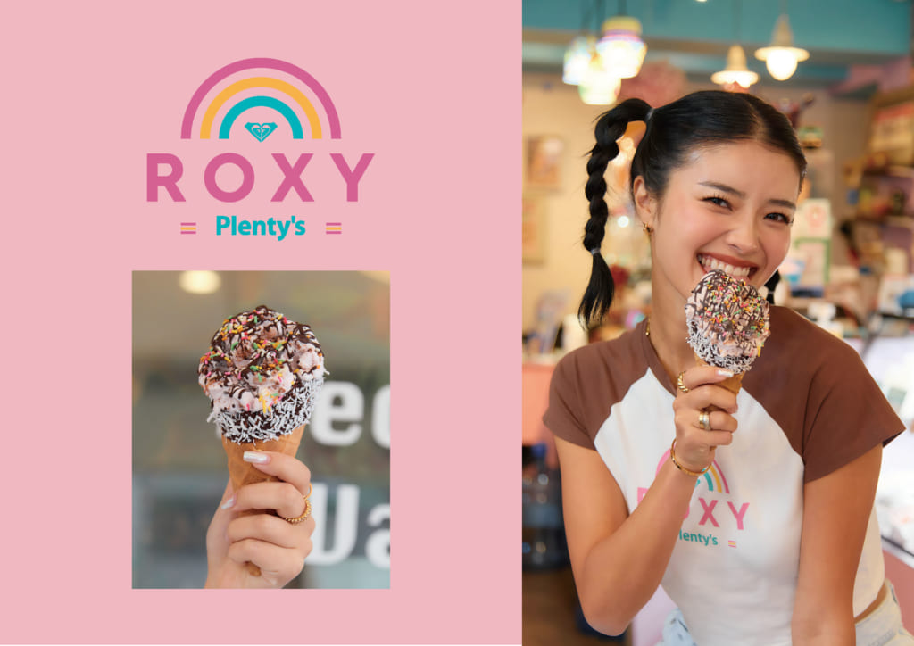 ROXYと湘南茅ヶ崎の人気アイスクリームショップ 『Plenty's』がコラボアイテムをリリース！ | FINEPLAY